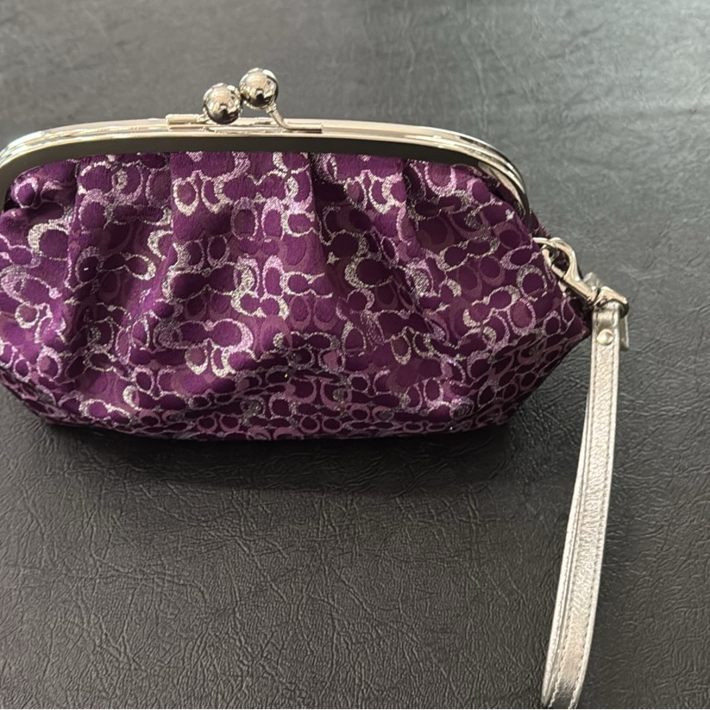 Elegant Purple Coach Wristlet